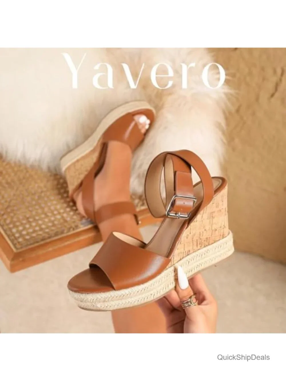 Womens Espadrille Wedge Sandals Ankle Strap Cork Platform Dressy Sandals